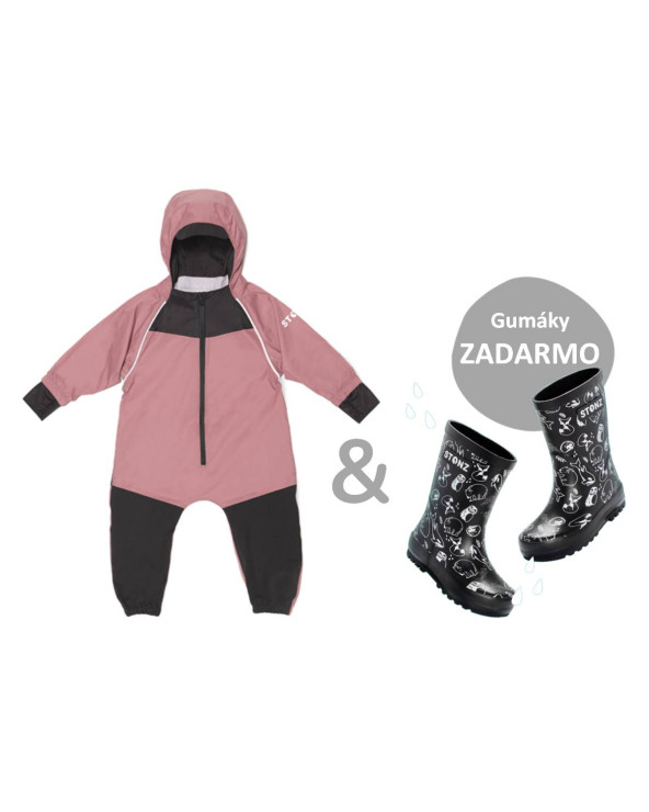 Cenovo výhodný set: outdoorový overal a gumáky (Stonz Print, Haze Pink) | Stonz | stonzwear.sk