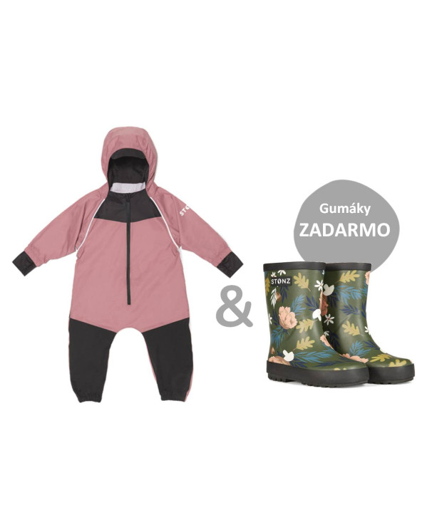 Cenovo výhodný set: outdoorový overal a gumáky (Woodland, Haze Pink) | Stonz | stonzwear.sk